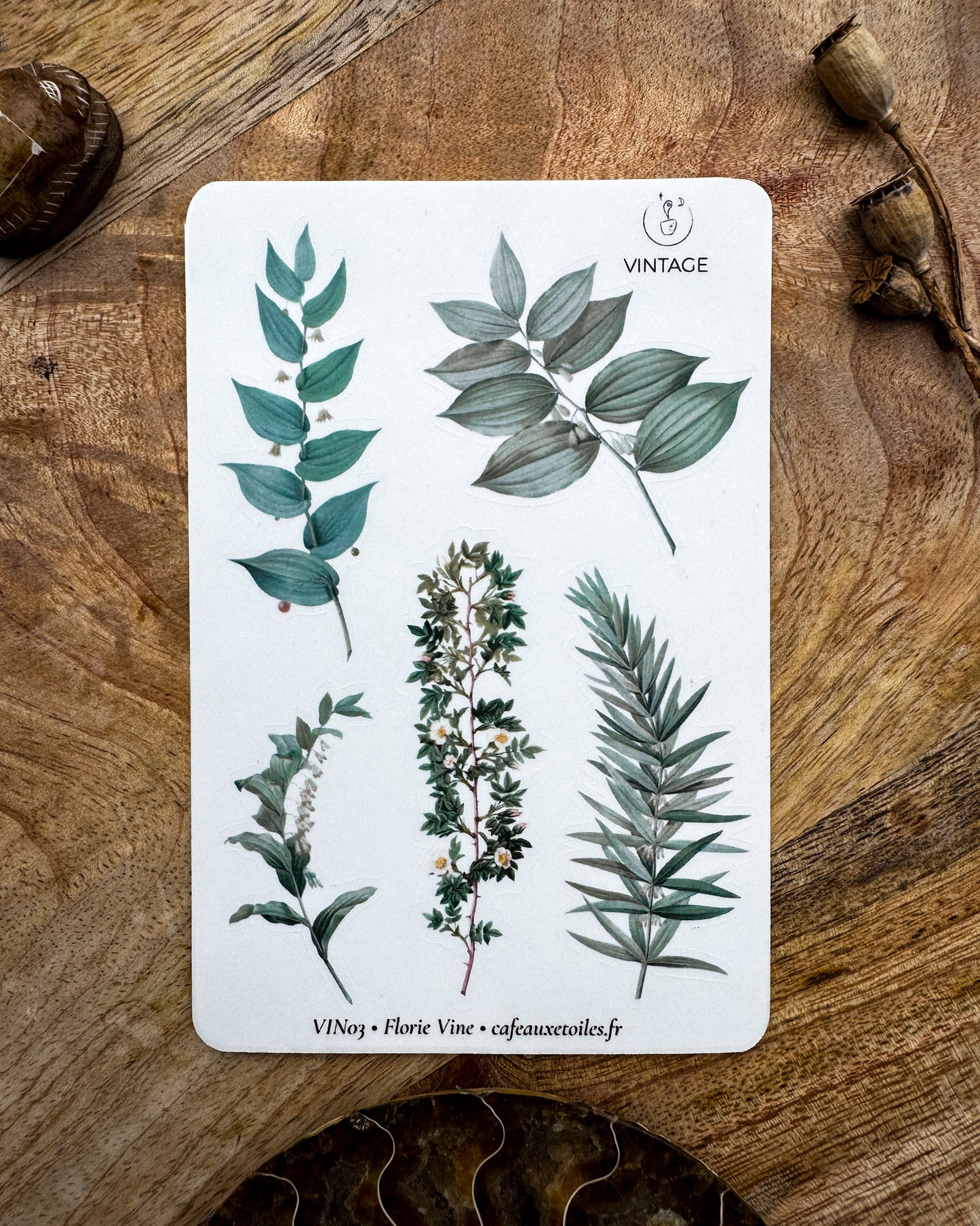 Fleurs vintage - planches adhésives