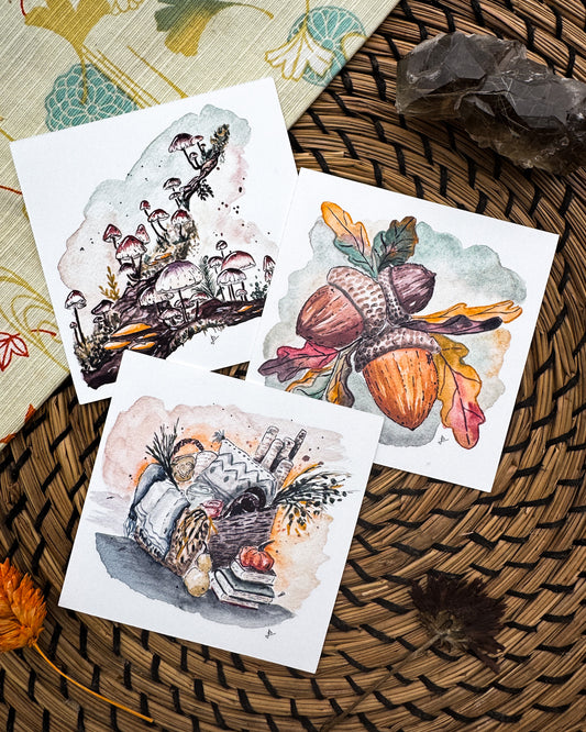 Trésors d'automne - mini-cartes carrées