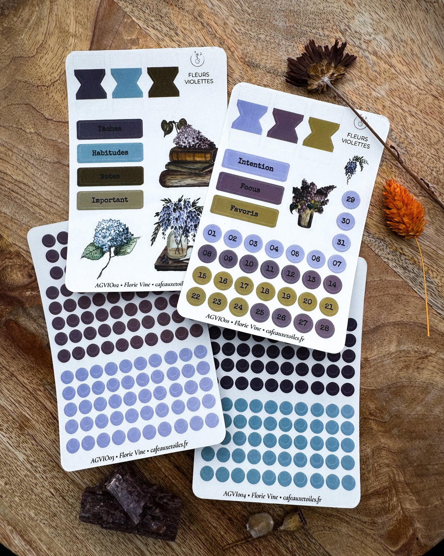 Couleur violette - assortiment agenda