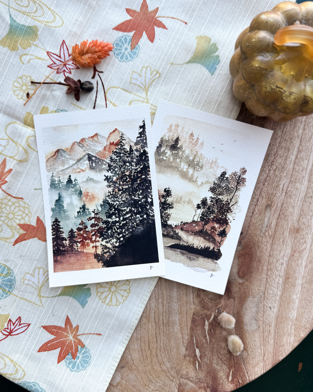 Forêt automnale - mini-cartes A6 poche
