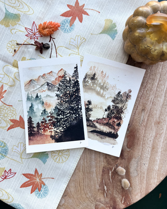 Forêt automnale - mini-cartes A6 poche